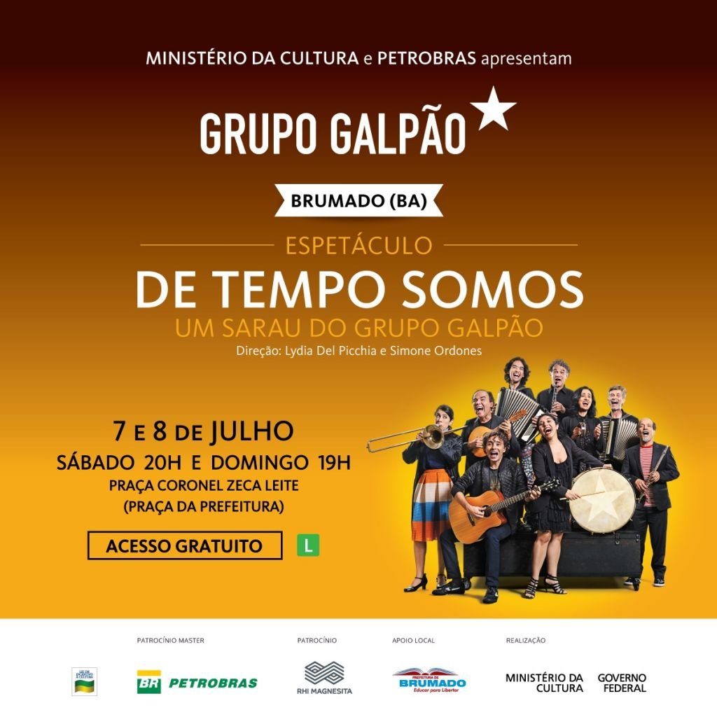 Pela primeira vez em Brumado, Grupo Galpão de Teatro faz apresentações gratuitas na Praça da Prefeitura