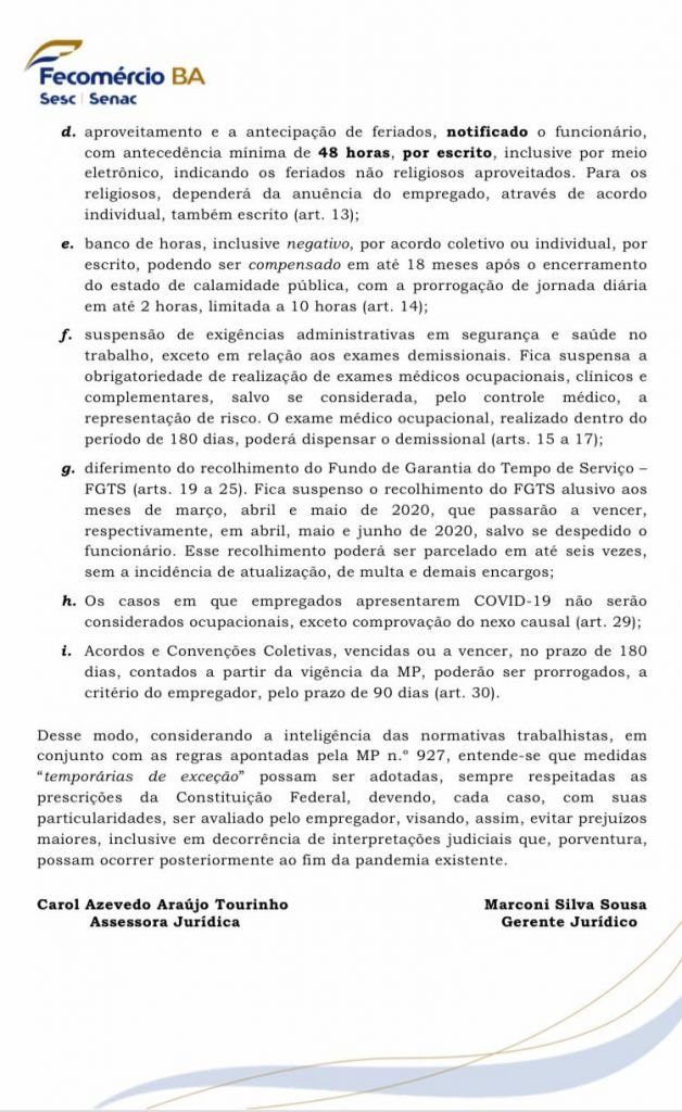 “ORIENTAÇÕES SOBRE OS ASPECTOS GERAIS DA CRISE”