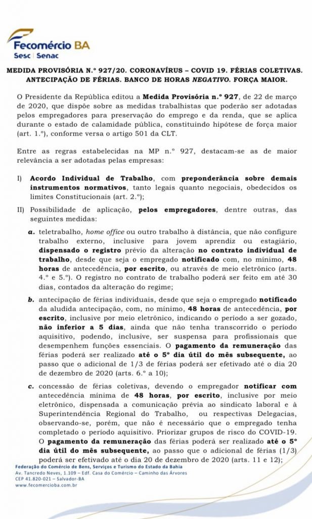 “ORIENTAÇÕES SOBRE OS ASPECTOS GERAIS DA CRISE”