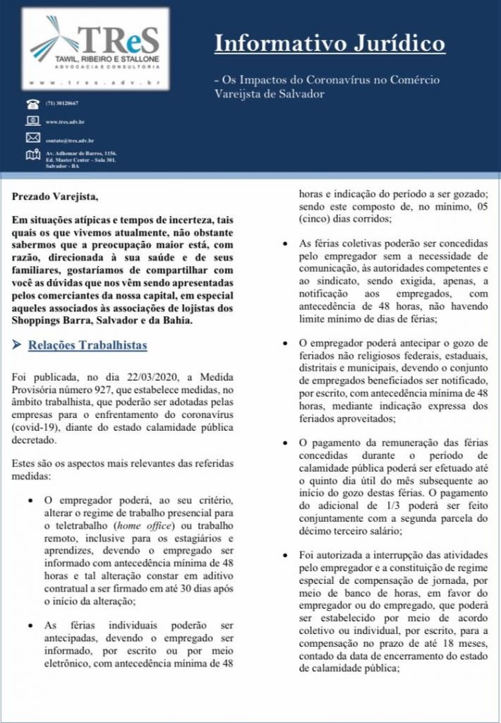 “ORIENTAÇÕES SOBRE OS ASPECTOS GERAIS DA CRISE”