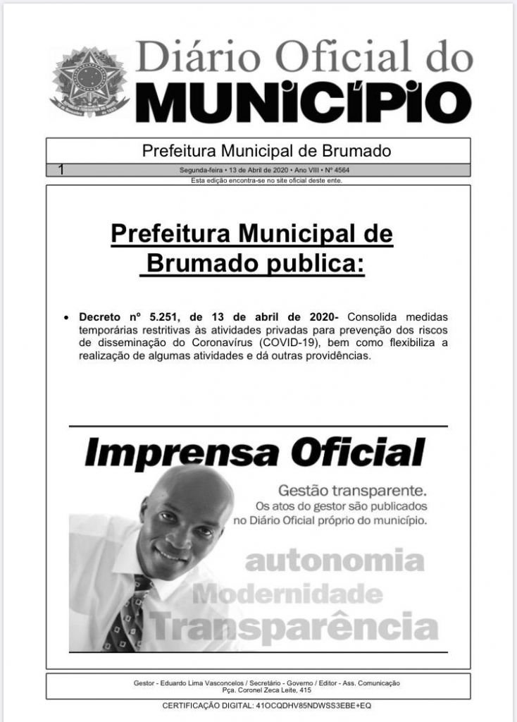 Atenção! Decreto Nº 5251!